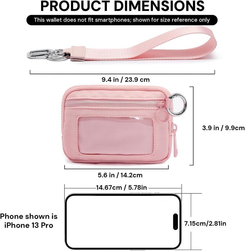 YDF The Iris Wallet for Women Mini Zip Card Case with Clear ID Window Zipper Coin Purse Lightweight Portable Keychain Wallet - Image 2